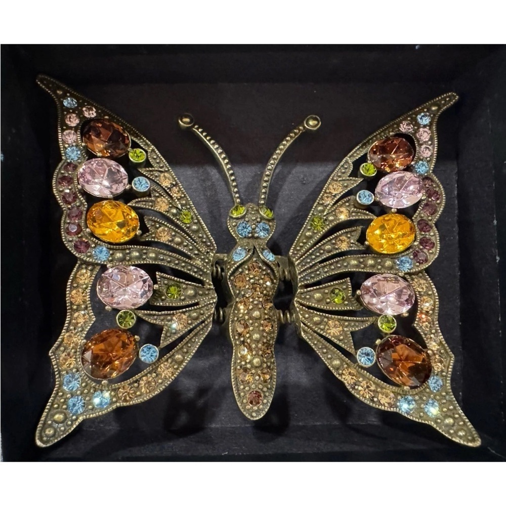 Heidi Daus Butterfly Beauty Swarovski Crystal Gold-Tone Brooch